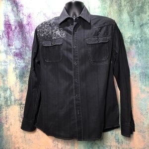 📌 At Collins Men's Embroidered Western Shirt